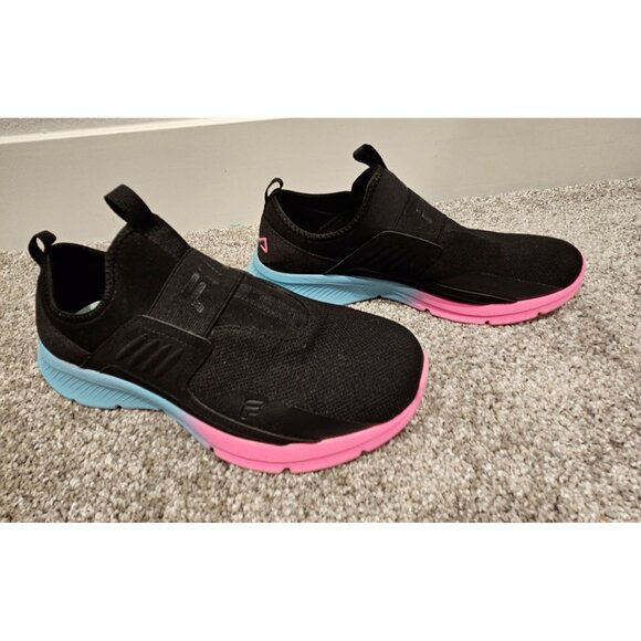 Fila Accolade EVO 2 Woman Size 10 Black Canvas Slip On Athletic Running Shoes - Picture 3 of 8
